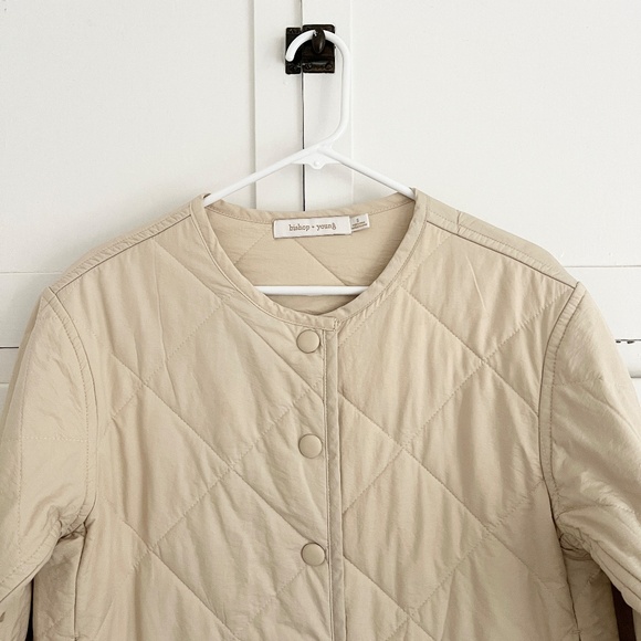 Bishop + Young Quilted Shell Jacket in Cream Size Small - Picture 2 of 7